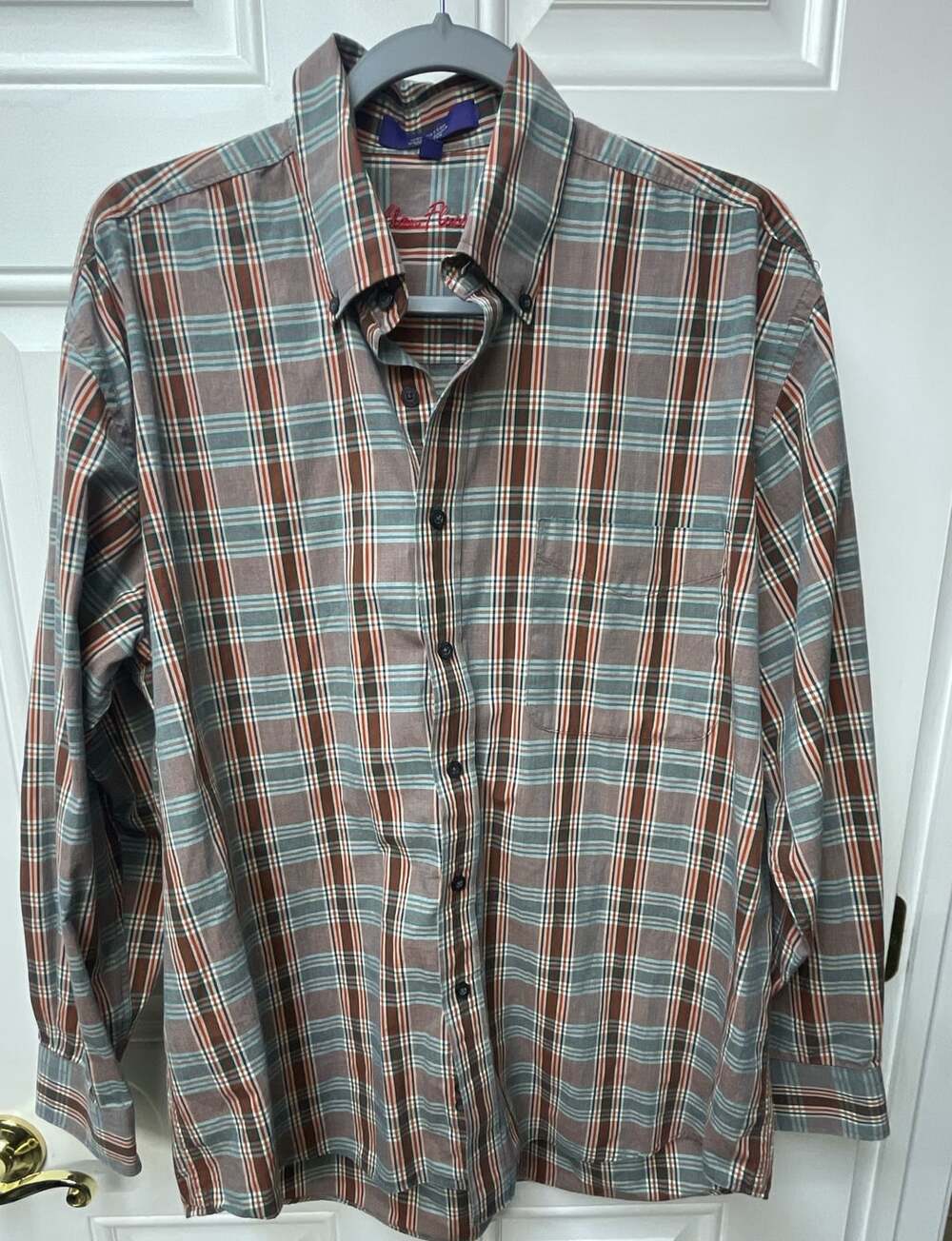 Alan Flusser Plaid Long Sleeve Button Up Shirt